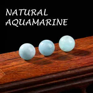 Φυσικές γαλάζιες στρογγυλές χάντρες ακουαμαρίνης για την κατασκευή κοσμημάτων DIY