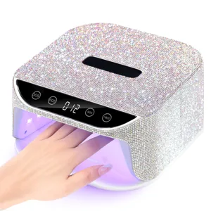 Lampe à ongles UV LED professionnelle avec strass brillants et minuterie numérique