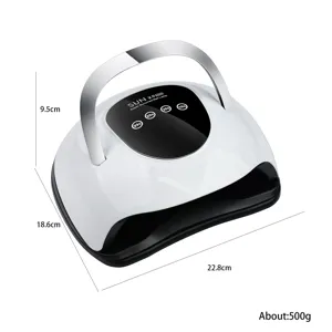 Detailed size and weight specs for SUN X9 MAX 220W UV LED nail lamp with smart timer