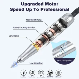 Internal view of upgraded 45000RPM electric nail drill motor with heat dissipation