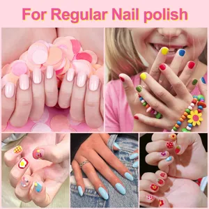 Various creative nail art designs and colors suitable for regular nail polish drying
