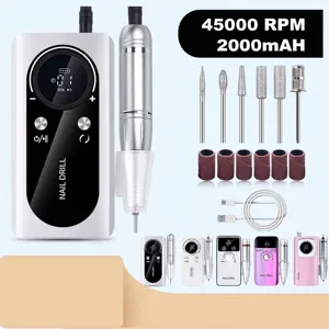 Professional ABS Metal Portable Electric Nail Drill Machine Rechargeable Manicure Pedicure Polisher With LCD Display V2 For Salon Home Use
