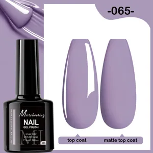 Détails du vernis gel lavande avec effets de top coat brillant et mat de haute qualité