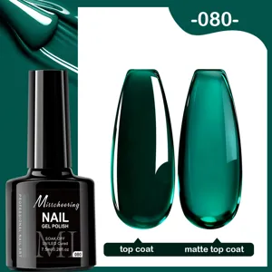 Échantillons de vernis à ongles gel vert foncé 7,5 ml avec finitions brillante et mate