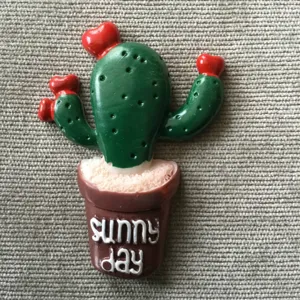 Resin cactus potted plant DIY craft accessory, cute succulent ornament for phone case.