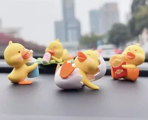 Mini cute yellow duck resin figurines for micro landscape fairy garden desktop decor