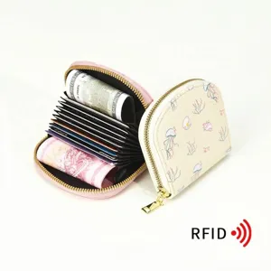 Porte-cartes en accordéon avec blocage RFID et motif de méduse du monde marin