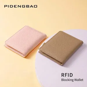 Portefeuille en cuir RFID pour femmes avec texture galet et fermeture à glissière