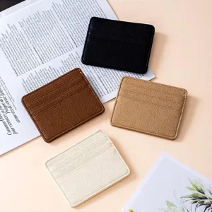 Ultradünnes minimalistisches Kartenetui aus PU-Leder für Kreditkarten in 4 Farben