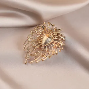 Vintage gold tone filigree brooch pin elegant clothing accessory for daily outfit