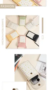 Collection of floral crossbody phone bags in various pastel colors for women