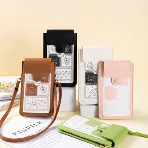 Collection de mini sacs de téléphone à écran tactile avec dessins animés en plusieurs couleurs