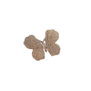Sparkling rhinestone butterfly brooch pin alloy crystal fashion jewelry for clothes hat bag decor