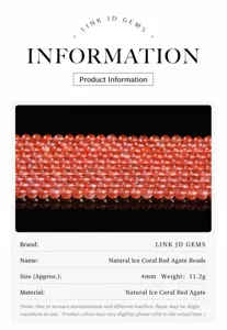 Gros plan détaillé de perles rondes en agate rouge du sud de 4 mm pour le bricolage
