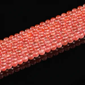 Perles en agate rouge cerise naturelle pour la fabrication de bijoux artisanaux