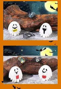 Halloween Geist Spinne Harz Ornament, Mikro-Landschaft DIY Zubehör, gruselige Deko Figuren.