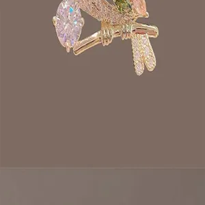 Exquisite bird brooch pin for women luxury suit accessory sparkling crystal zircon details