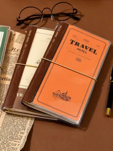 Vintage travel notes notebook 32K portable journal diary aesthetic daily planner.