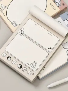 Blocco note memo gatto carino B6 con campo data e simpatiche illustrazioni 80 fogli