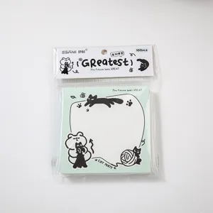 Blocchetto note adesivo design gatto carino con confezione dettaglio cento fogli papper