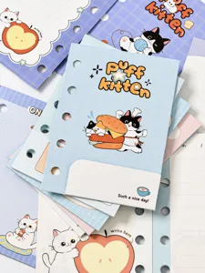 Cute cat loose leaf notebook refills memo pad stationery set aesthetic planner paper