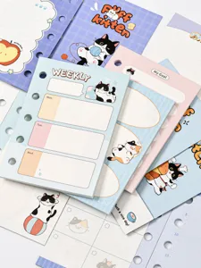 Cute cat M5 loose leaf notebook refill set student planner refill cute stationery paper pads
