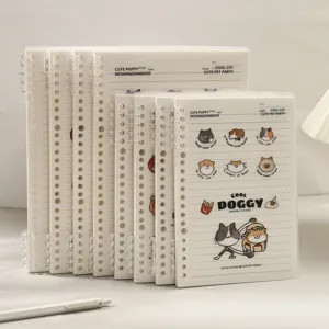 Cute Cartoon Dog Cat Loose-leaf Notebook A5 B5 Size Spiral Coil Notebook For Students Stationery Office Supplies