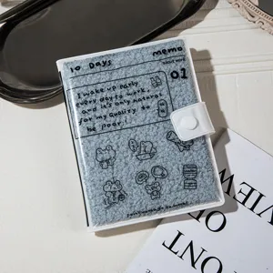 Schattig pluche dagboek notitieboekje met transparante PVC hoes, waterdichte planner.