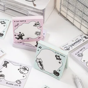 Blocco note adesivo strappabile carino con motivo gatto carta portatile cancelleria ok