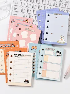 Cute cat M5 loose-leaf planner refill set, aesthetic memo pads and sticky notes for daily use.