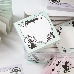 Blocco note carino gatto e orso note adesive kawaii cancelleria scuola ufficio forniture.