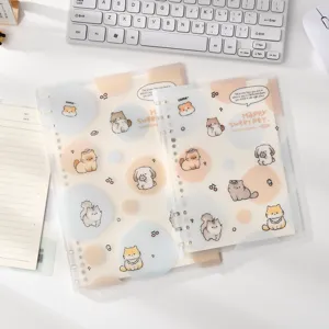 Joli carnet à spirales B5 chat mignon avec couverture translucide pour école et bureau.