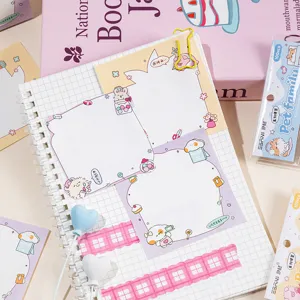 Carino blocco note strappabile e quaderno a quadretti, cancelleria creativa e portatile.