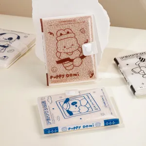 Schattig pluche pluche notitieboekje dagboek met doorzichtige kaft en lief puppy ontwerp