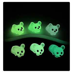 Mini figura di topo in resina luminosa per decorazione di micro paesaggio da giardino fai da te.