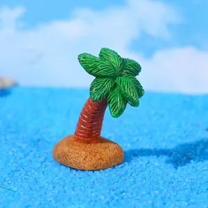 Mini Palm Tree Aquarium Ornament Micro Landscape Fish Tank Decoration Resin Plant Craft