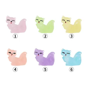 Cute luminous resin mini fox figurines miniature DIY fairy garden landscape decor ornaments
