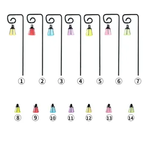 14Pcs set of miniature luminous resin lanterns for DIY garden landscaping and decor
