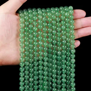 Natural 8mm green strawberry quartz round beads for handmade DIY jewelry making crafts