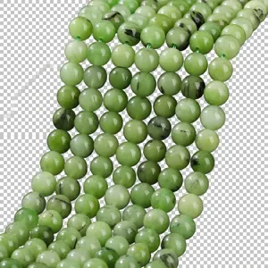 Prehnite Green Color Xinjiang Chalcedony Loose Beads Round Gemstone Beads For DIY Jewelry Making Necklaces Bracelets Accessory