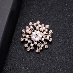 Alloy Rhinestone Artificial Pearl Brooch Elegant Swan Floral Deer Pins For Suit Dress Women Fashion Jewelry Accessories