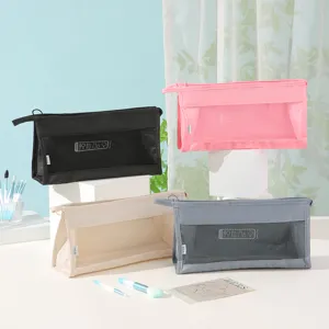 Portable Travel Cosmetic Bag Oxford Cloth Mesh Splicing Multifunctional Toiletry Storage Bag Organizer For Daily