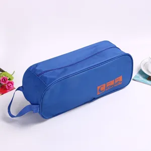 Portable travel shoe bag blue oxford cloth dustproof storage pouch for outdoor use