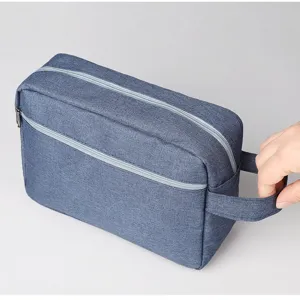 Langlebige blaue wasserdichte Reise-Kulturtasche für Männer mit Griff und Reißverschluss