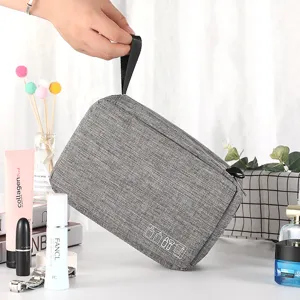Portable Travel Toiletry Bag Large Capacity Cosmetic Organizer Waterproof Oxford Cloth Makeup Pouch For Men And Women
