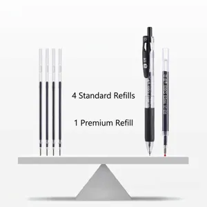 Retractable Black Gel Pen 0.5mm Quick Dry Ink CS Double Bead Tip Smooth Writing Pen For Student Office Stationery School Supplies