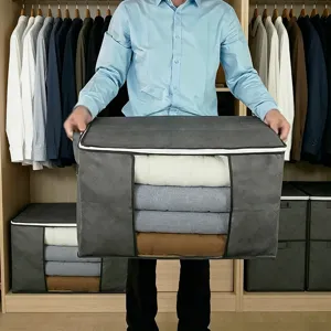 Large Capacity Oxford Cloth Quilt Storage Bag Foldable Clothes Organizer With Transparent Window