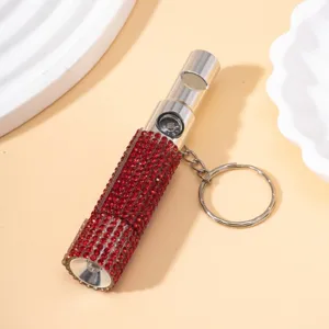 Multifunktionaler 3-in-1 Strass-Schlüsselanhänger mit Pfeife, Kompass und LED