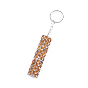 Llavero atomizador de perfume de 5 ml con diamantes de imitación y diseño damero