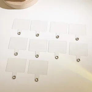 Universele Transparante PVC Telefoon Lanyard Patch Anti-Verlies Valbescherming Telefoonhoes Connector Pad Met Metalen Oogje